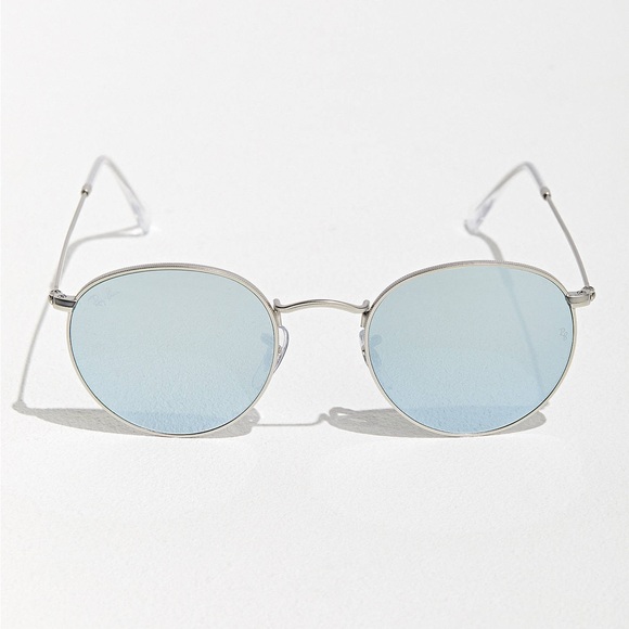 NWOT Ray-Ban Round Silver Reflective Mirror Flash Lenses RB3447 Metal Sunglasses - Picture 3 of 13